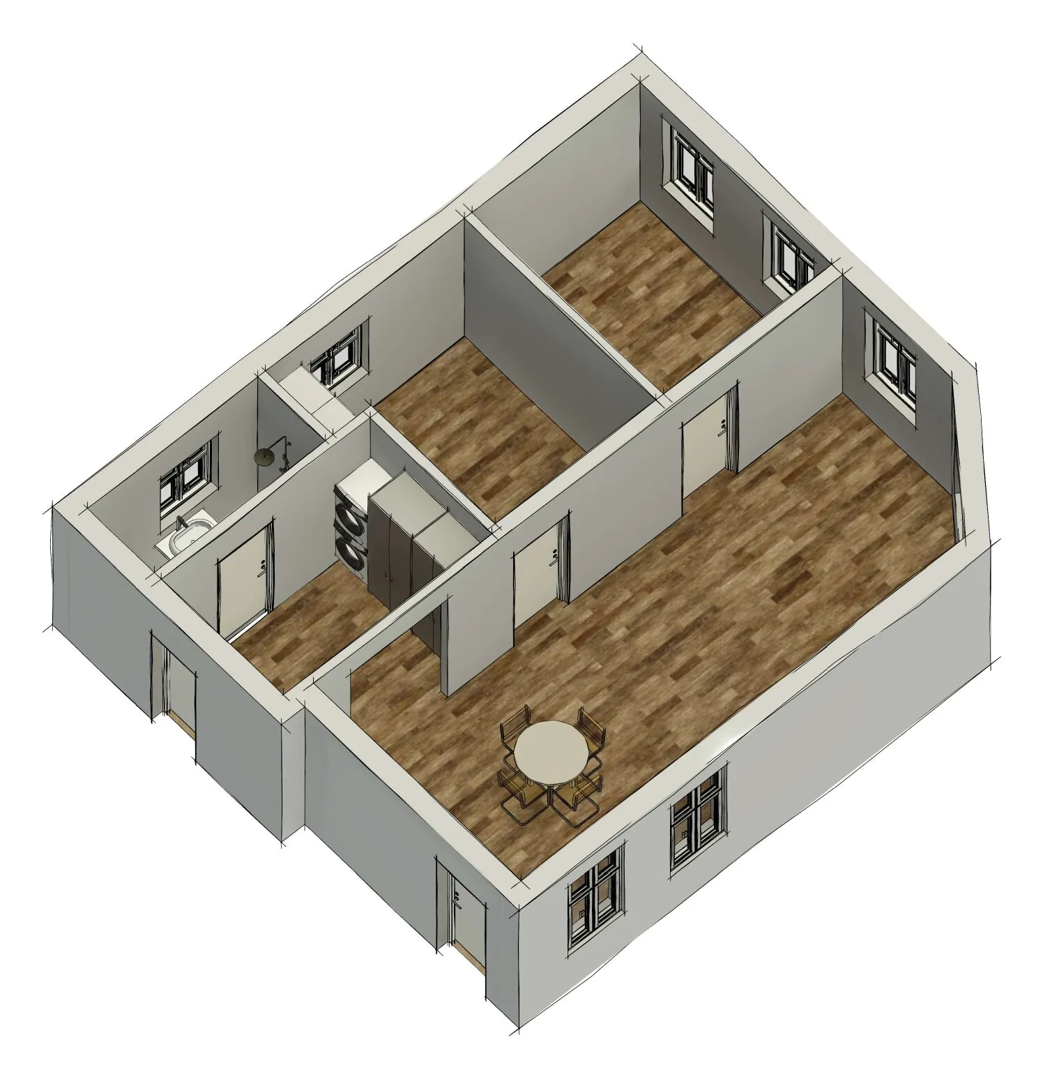 3D-visualisering, ny planløsning