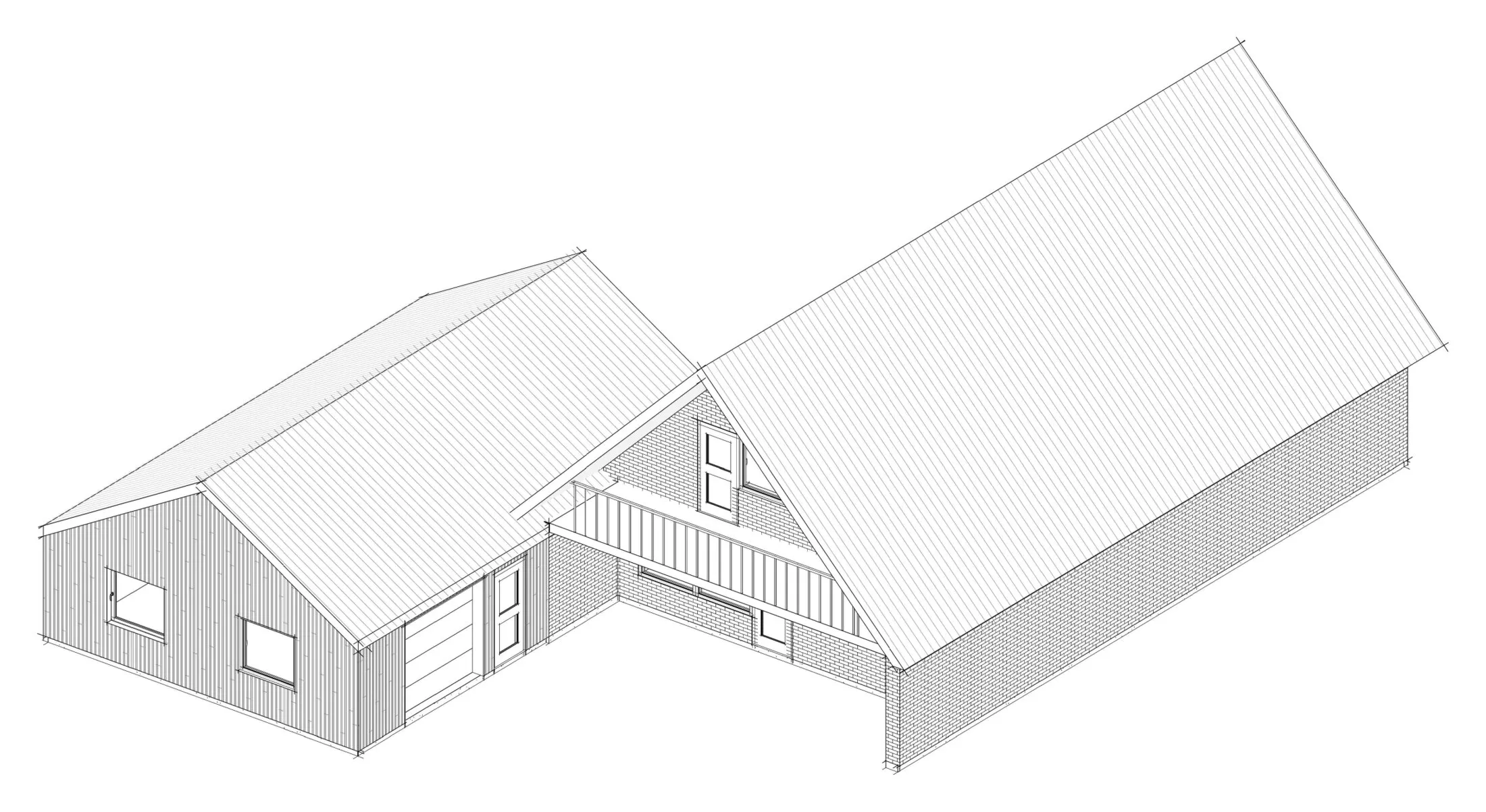 3D-visualisering, garage og hus